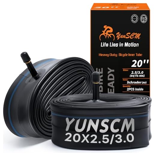 YunSCM Pack de 2 64/75-406 cámara 20 x2.5/3.0 AV32mm Valve Compatibles 20 Pulgadas cámaras de Aire 20x2.5 20x2.6 20x2.7 20x2.8 20x2.9 20x3.0