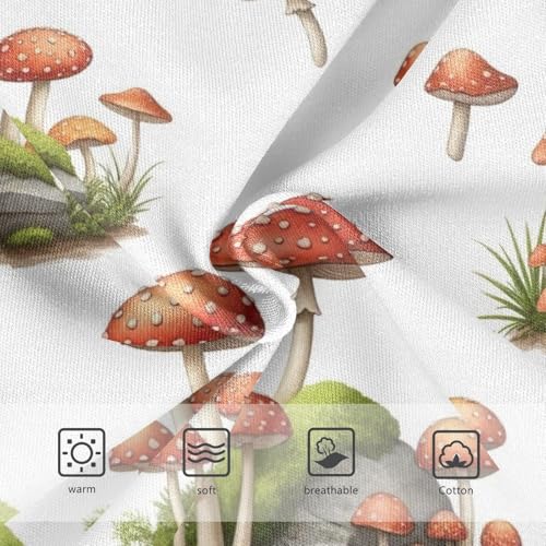 CHIFIGNO Boys Underwear Cotton Briefs Printed Soft Toddler Boys Brief Underwear, Cute Dragon Mushroom White3