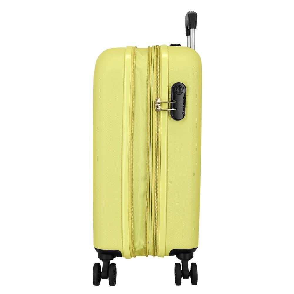 ROLL ROAD Cambogia - Valigia da cabina gialla, 40 x 55 x 20 cm, rigida 2,9 kg, chiusura a combinazione laterale, in ABS, 2,9 kg, 37 l, estensibile, bagaglio a mano, giallo, Taglia unica, Valigia