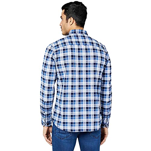 Image of Life by Shoppers Stop Checks Cotton I-Fit Casual Men's Shirt