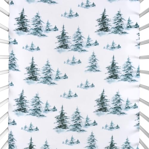 Image of JISEN Fitted Crib Sheets 1 Piece Soft Breathable Baby Crib Sheets for Standard Crib and Toddler Mattress Baby Bed Sheets for Crib for Baby Boys Girls Neutral 28x52 Inch Woodland