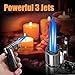 LcFun Torch Lighter Windproof Triple Jet Flame Butane Lighter with Punch and Draw Enhancer, Refillable Lighters for Camping Hunting Valentines Day Gifts for Him -BUTANE NOT INCLUDED
