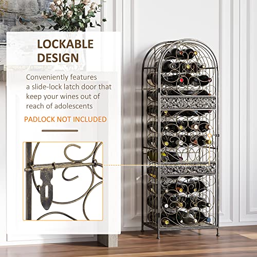 Soporte para 45 botellas de vino de hierro forjado miniatura 4
