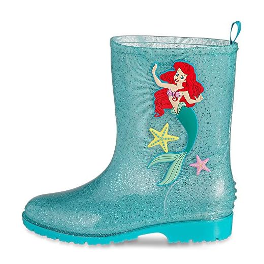 Disney Store Deluxe Ariel The Little Mermaid Rain Boots Shoes 9 M US Toddler Green