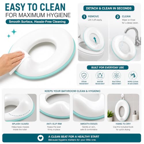Image of Zollyss Potty Seat for Kids 2-5 Years, Portable Baby Toilet Seat Cover with Splash Guard, Non-Slip Toddler Potty Training Seat for Boys & Girls, Fits Round & Oval Western Toilets, Blue