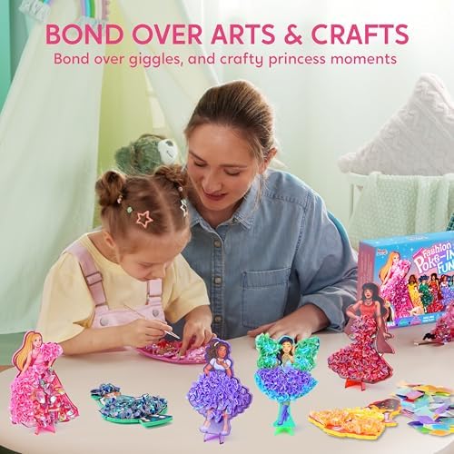 Klever Kits Poke in Fun Art Craft Kits for Girls Ages 4-8, Princess Dress-up, Art Activities, DIY Craft Kits, Birthday Gifts for Kids Ages 4 5 6 7 8+ - 5