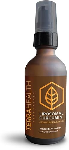Terra Health Essentials - Curcumina liposomal Apoyo natural para las articulaciones Cúrcuma, BioPerine (1 botella, suministro para 30 días)