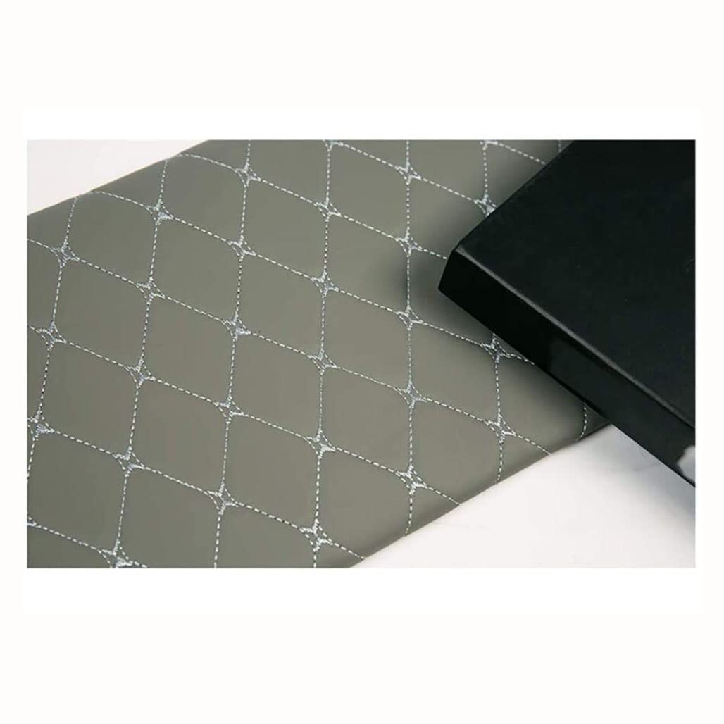 Pu Leder Kunstleder Gestepptes Leder Diamantstich Gepolstertes Ledertuch Material Polsterung Kunstleder Stoff Kunstleder Ledertuch Material Polsterung, Auto Futter/Graues Diamantgitter/1,4*