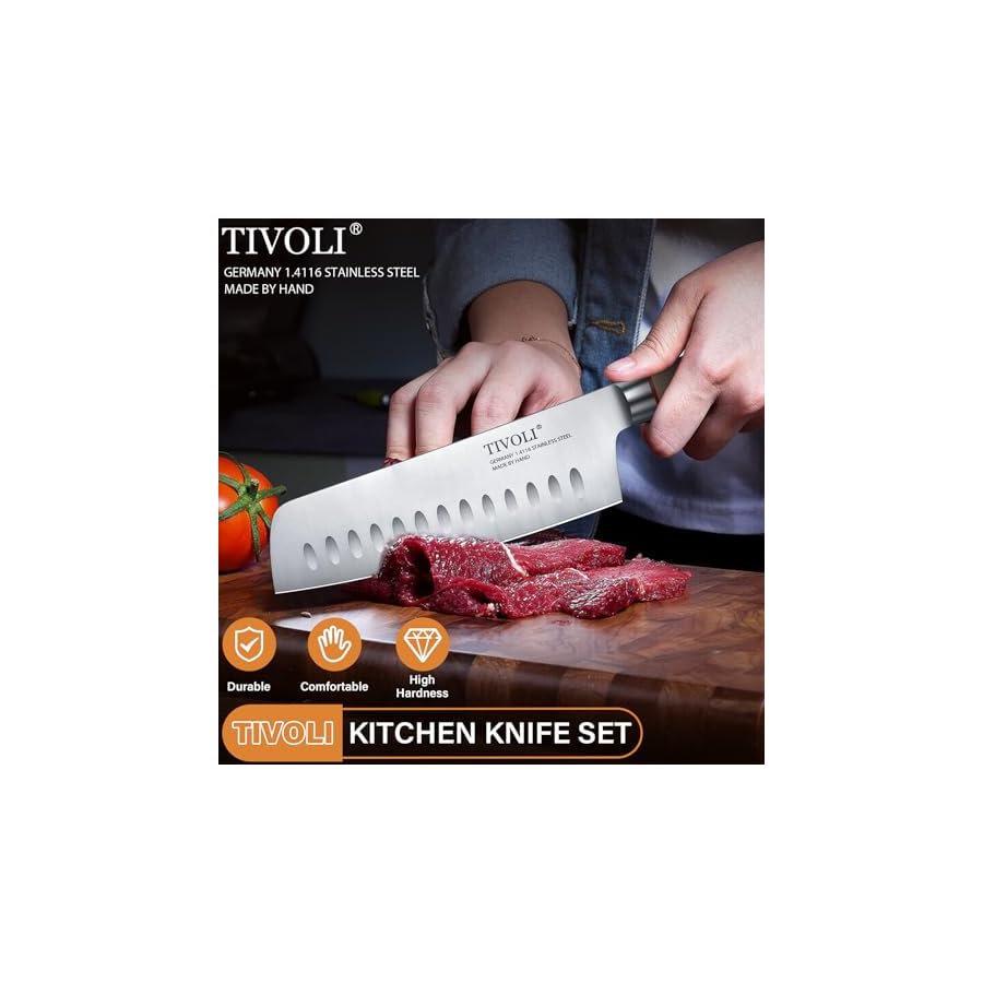 TIVOLI-Chef-Knife-Set-Professional-Kitchen-Knife-Set-3PC-Stainless-Steel-Japanese-Knife-Set-with-Gift-Box-Cooking-Knife-Set-with-Ultra-Sharp-Blade-Wooden-HandleNakiri-KnifeChef-KnifeParing-Knife TIVOLI Kitchen Knife Set,3PC Professional Chef Knife Set Stainless Steel Japanese Knives Set for Kitchen Sharp Blade with Wooden Handle Cooking Knife, Nakiri Knife, Chef Knife, Paring Knife