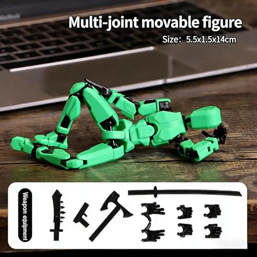 Image of Assembly Completed Titan 13 Action Figures Set,3D Printed Multi-Jointed Movable Nova 13 Robot T-13 Lucky 13 Collectible Figurines Model for Desktop Decor Gift (Black)