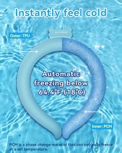 Image of Neck Cooling Tube Wraps Ice Ring Neck Cooler Personal Ice Pack Wrap for Hot Weather Gel Reusable Wearable Gel Cooling for Summer Heat Hot Flashes Freezer Below 64.4℉