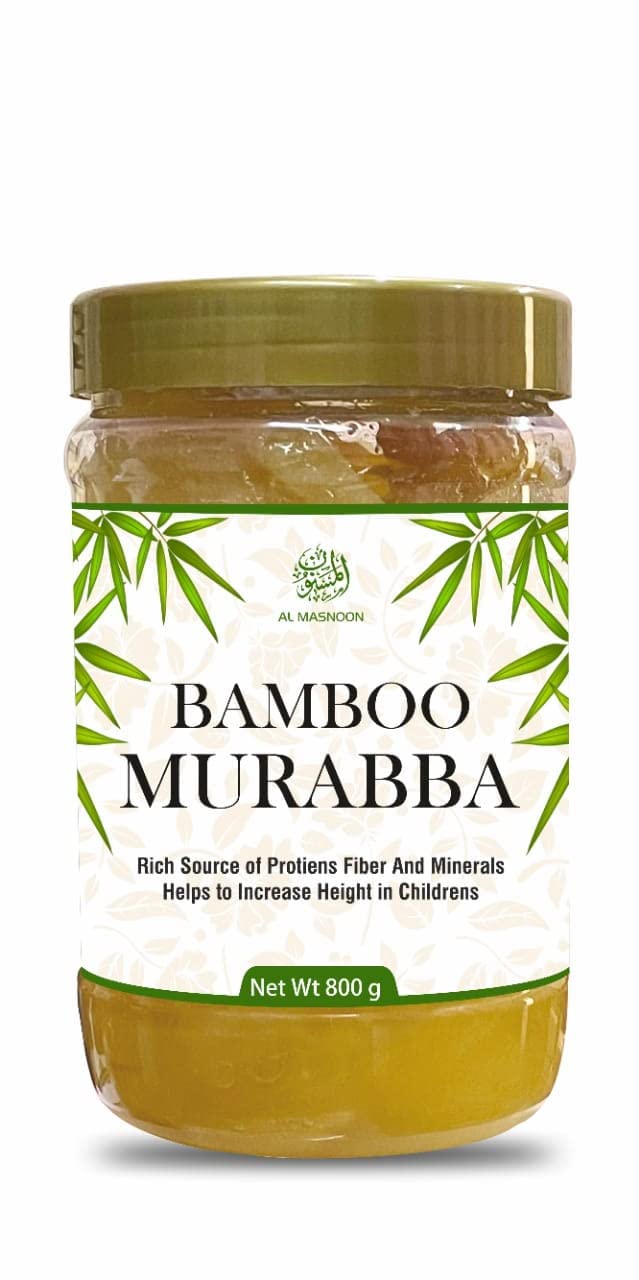 Verem AL MASNOON Homemade Bamboo Murabba aiuta ad aumentare la crescita in altezza Germogli di bambù Murabba | Divieto di Murabba 800 grm | Buono per la salute