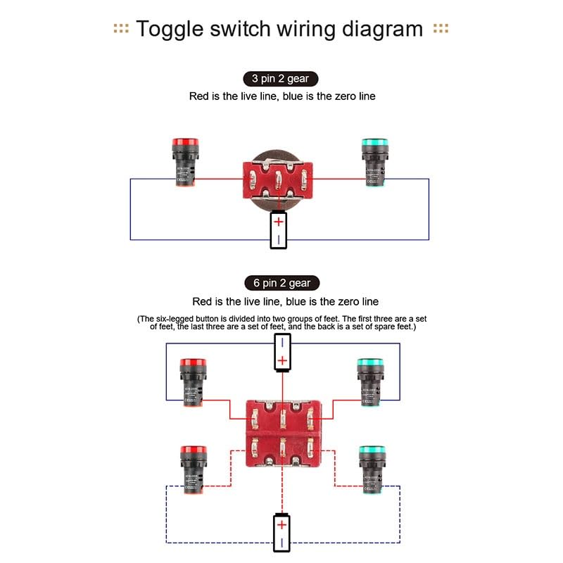 Interrupteur à bascule mini bouton de retour automatique 3 Pin PB102BL