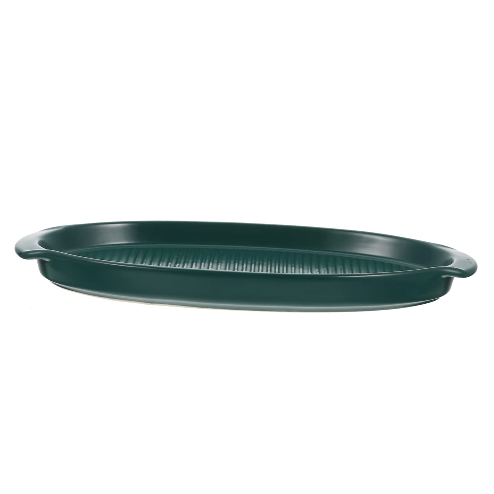 Assiette en Céramique Elliptique De Cuisine Occidentale, Plateau À Sushi en Céramique,Green-30X15X2.8CM