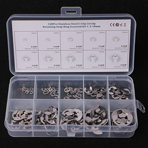 QIXIAMO 120PCS 1.5mm-10mm Stainless Steel Retaining Circlip Set