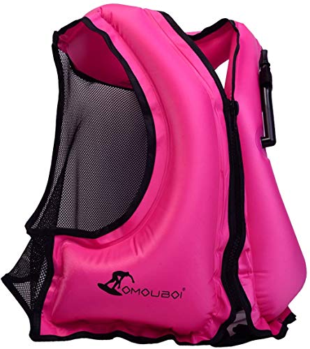 VENNERLI Aufblasbare Jacke Schwimmen Weste Kajak Angeln Schnorcheln Auftrieb Jacke Schwimmen Jacke Brightly Coloured Vest Geeignet für Wassersport für Erwachsene (Rosa)