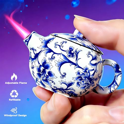 Pack 2 Encendedores Cool Torch Azul y Blanco Floral miniatura 2