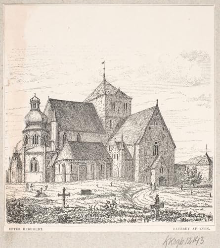 Cartel artístico de la Cattedrale di Trondhjem de Vilhelm Kyhn, cuadro sobre lienzo 60x90cm