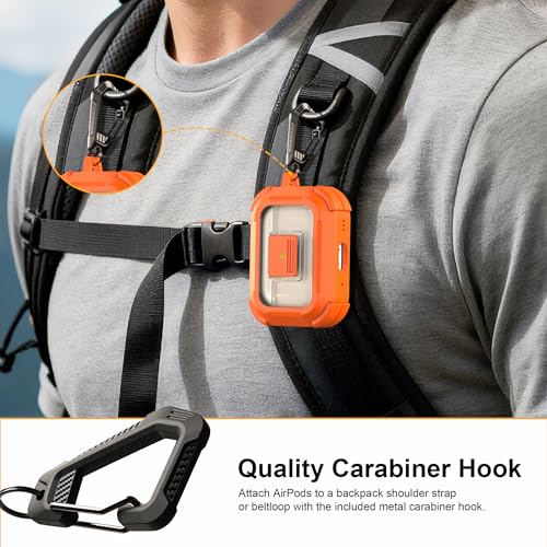 Image of RFUNGUANGO AirPods Pro 3 Case MagSafe Magnetic Automatic Lock, Orange