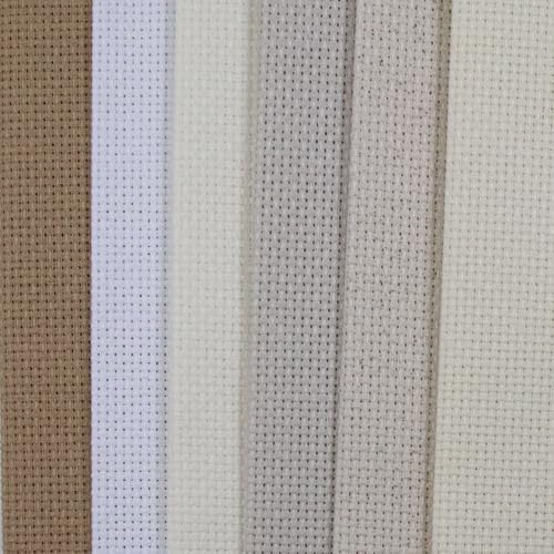 Image of KCS 6 pc of 12 inch x 18 inch (30cmx45cm) Counted Cotton Aida Cloth Cross Stitch Fabric (14CT-G)