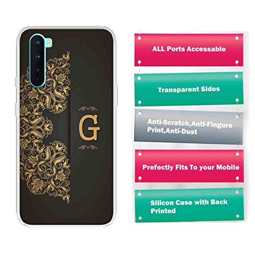 Image of Amazon Brand - Solimo Designer Multicolor Black Pattern Alphabet-G Printed Soft Back Case Mobile Cover for OnePlus Nord