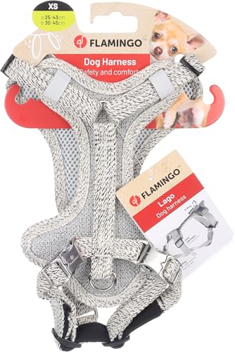 Flamingo Dog Harness Lago White & Black XS 25-43cm 30-45cm 15mm, Mix - Image 2
