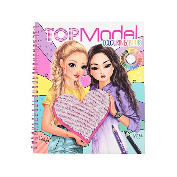 Depesche 10744 Malbuch mit Pailletten, TOPModel, ca. 21 x 24 x 1,5 cm, bunt – Bild 4
