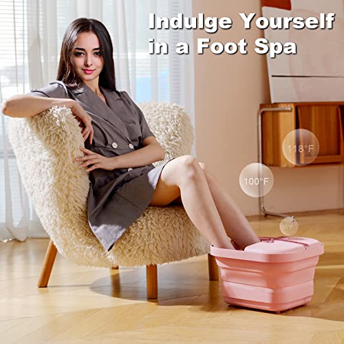 Viviya SG-ZDHU Collapsible Foot Bath Spa With Heat And Massage Rollers, Foldable Foot Soak Tub With Bubbles Jets And Led Light thumb #1