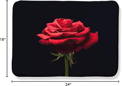 Alfombra grande con rosas para decoración de granja, romántica alfombra gótica con rosas rojas y flores, decoración del hogar, alfombra