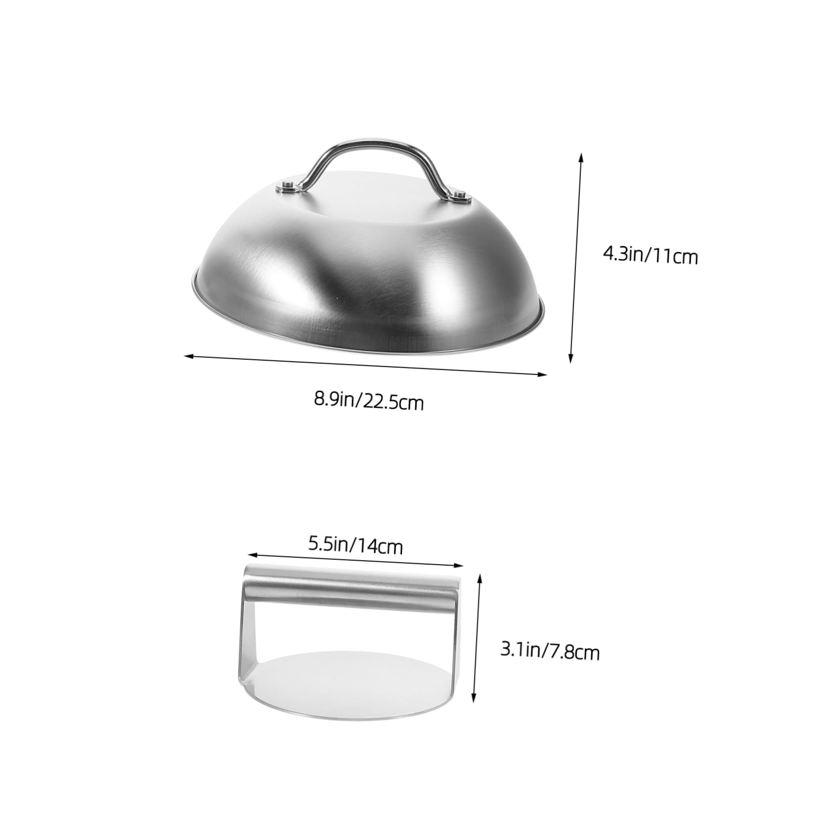 Alipis 1Set Stainless Steel Burger Press and Basting Cover for Flat Top Grill BBQ Accessories Kit for Outdoor Cooking Versatile Easy to Use