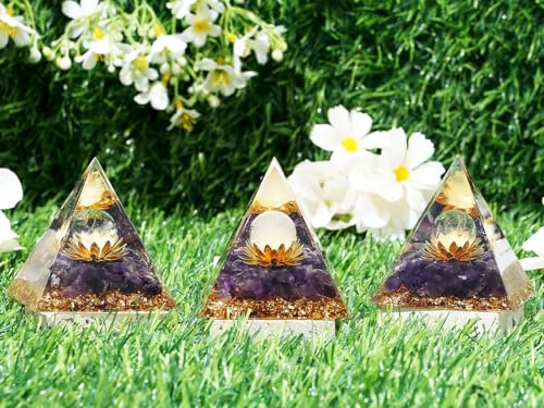 XIANNVXI Amethyst Crystal Gemstone Tower Healing Crystal Gifts for Women Spiritual Gifts for Women Witch Witchy Lotus Flower Orgonite Tower - Image 4