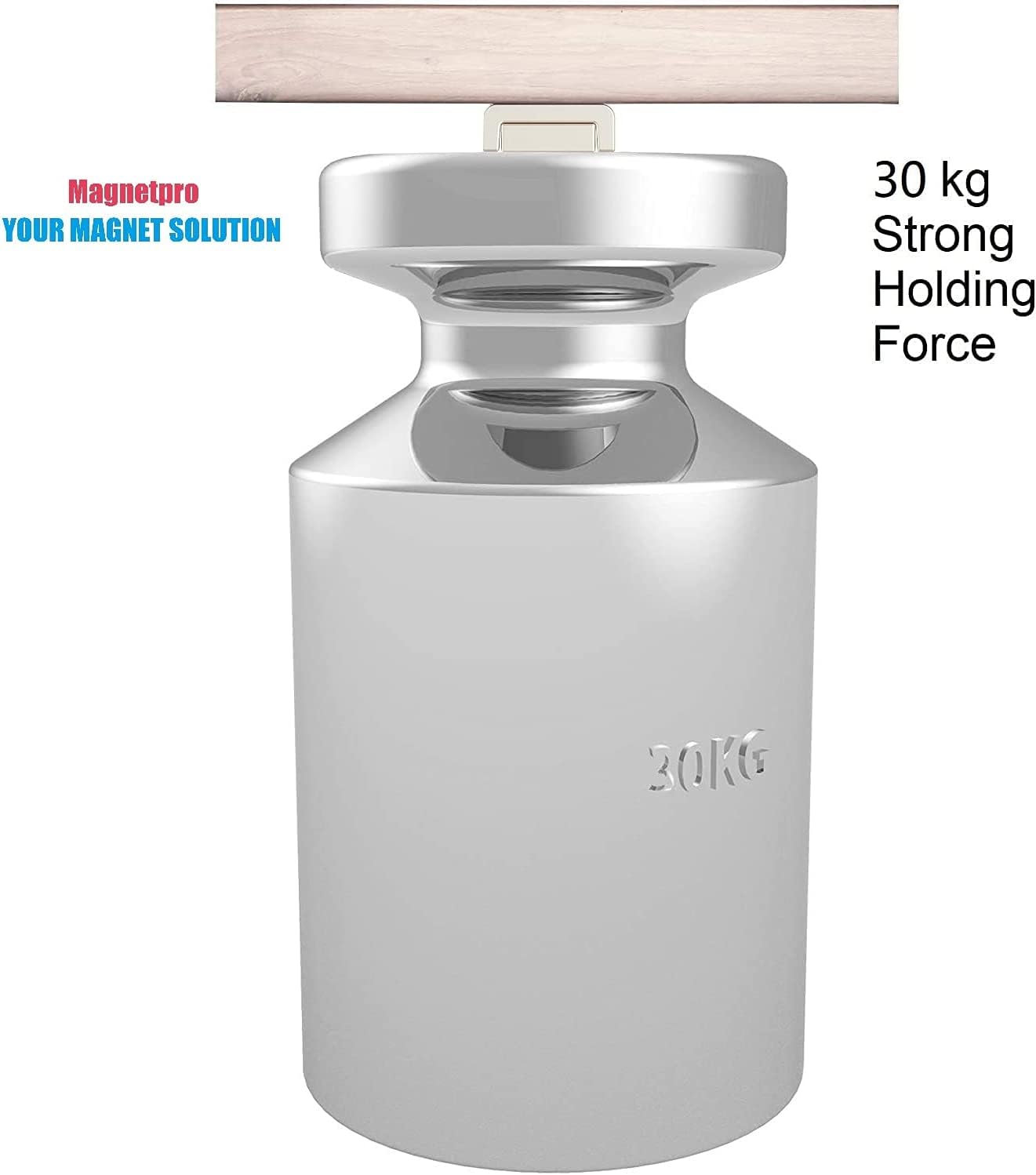 Magnetpro Set di 2 magneti rettangolari - Forza di 30 kg - 60 x 13,5 x 5 mm - Con foro e capsula in acciaio - Magneti in pot domestici e industriali con vite
