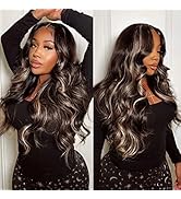 Nadula Chocolate Brown Blonde Body Wave 13x4 Lace Front Wigs Human Hair Transparent Lace Frontal ...
