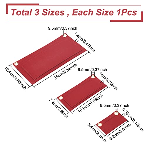 Pochette de conversion multi-poches rouge en feutre pour mini portefeuille - 3
