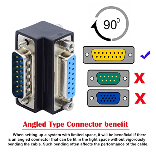 Adaptador conector D-SUB RS232 15 pines ángulo 90° miniatura 4