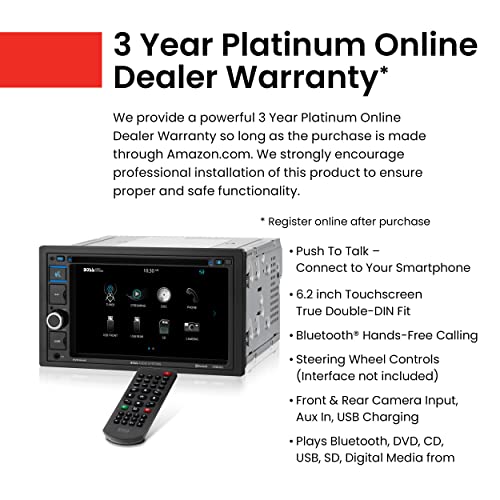 Boss Audio Systems Bv9364B Car Stereo Dvd Player - Double Din, Bluetooth Audio/Hands-Free Calling, 6.2 Inch Touchscreen Lcd Monitor, Mp3 Player, Cd, Dvd, Usb Port, Sd, Aux Input, Am/Fm Radio Receiver #TOP2