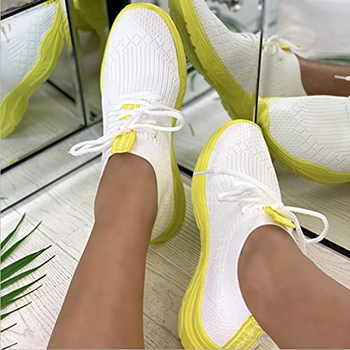 Increase Sportschoenen voor dames, instappers, platte schoenen, dames, sportschoenen, wit, ademend, outdoor, fitness… - Image 6