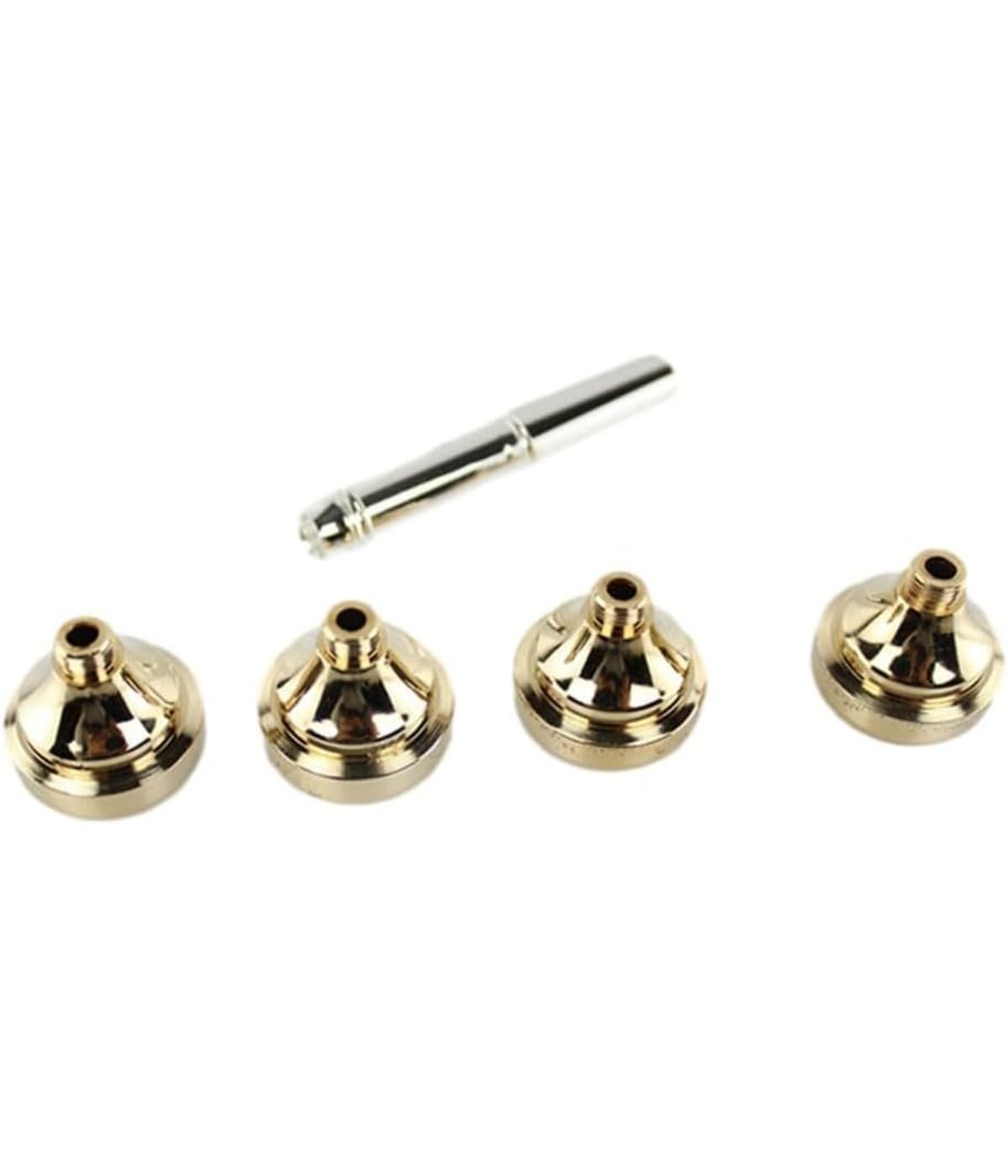 Trompetenmundstück Kit, Vielseitiges Mundstück-Set, mit 7C/5C/3C/1.5C Cups und Aufbewahrungsbox, Messing, Gold, 1 Set