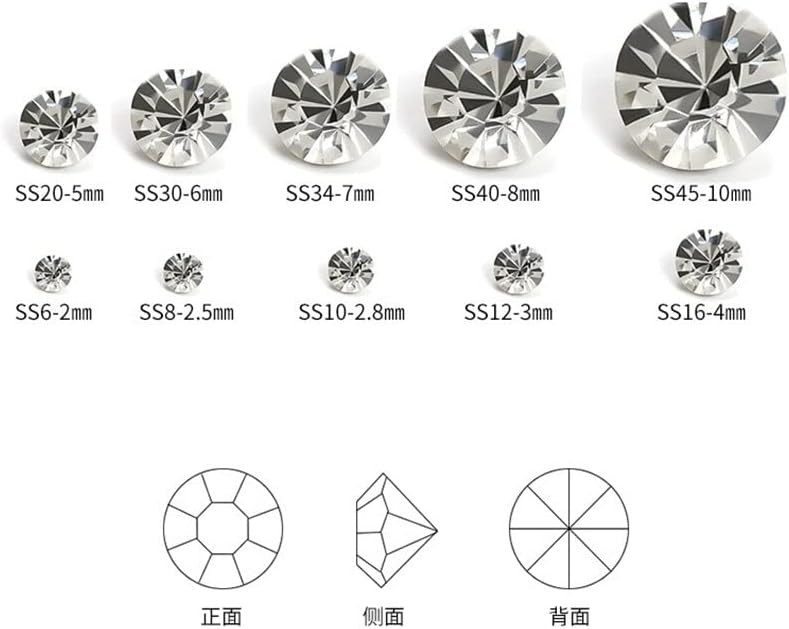 Transparent Rhinestone Stone Nail Gems Silver Crystal Parts Gems Point Back Glass Thing to Stick On Charm 288/1440/28000Pcs