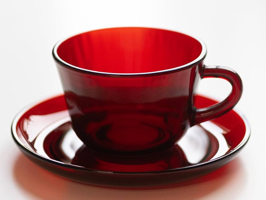 ファイヤーキング　ロイヤルルビーディナープレート4枚 アンカーホッキング社より、ロイヤルルビー 4000ラインシリーズ