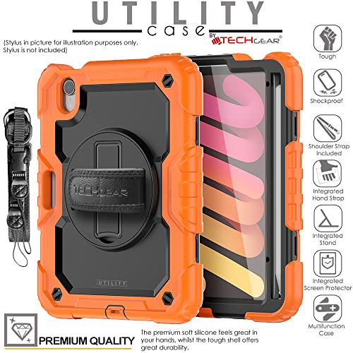 TECHGEAR UTILITY Case for iPad Mini 7/6, 8.3", Tough Rugged HEAVY DUTY Armour Shockproof Case with 360 Rotating Stand - Image 2
