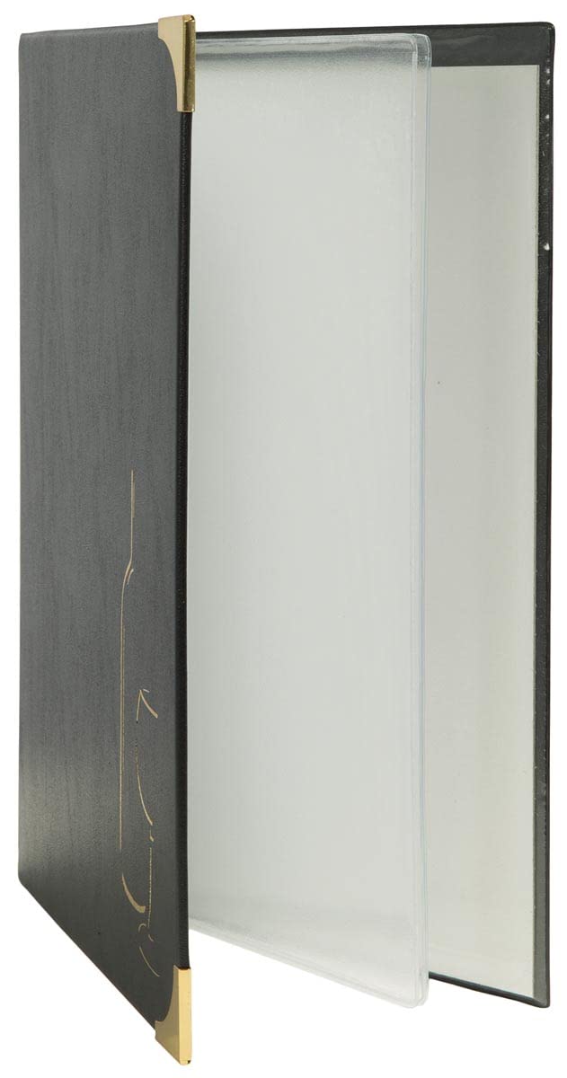 Securit 310 - Fundas para menús (tamaño A4, 10 unidades), color negro