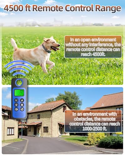Dog Shock Collar, New 4500FT Dog Training Collar with Call, Remote E-Collar Waterproof Collars with 4 Training Modes Microphone Shock Vibration and Beep Anti Barking Collar for Large Medium Small Dog Shock Collar, New 4500FT Dog Training Collar with Call, Remote E-Collar Waterproof Collars with 4 Training Modes Microphone Shock Vibration and Beep Anti Barking Collar for Large Medium Small