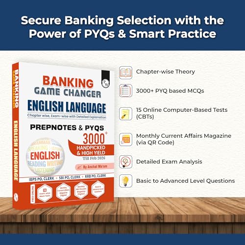 Image of PW Banking Game Changer English Language Prepnotes & 3000+ PYQs By Anchal Ma'am For 2026-27 Exams | Chapterwise Theory with 15 Online CBT Tests | IBPS PO & Clerk, SBI PO & Clerk, RRB PO & Clerk Exams