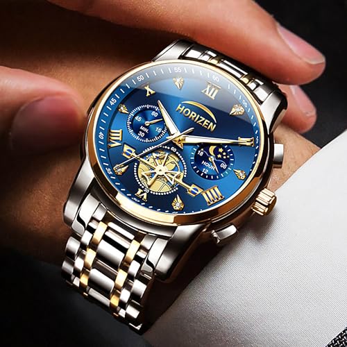 HORIZEN Stainless Steel Chronograph Luxury Analogue Watch for Men - Image 5