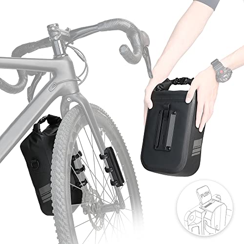 Rhinowalk Fahrrad Gepäckträgertasche Wasserdicht 4/6L Vorne Fahrradtasche für Gepäckträger mit Schultergurt