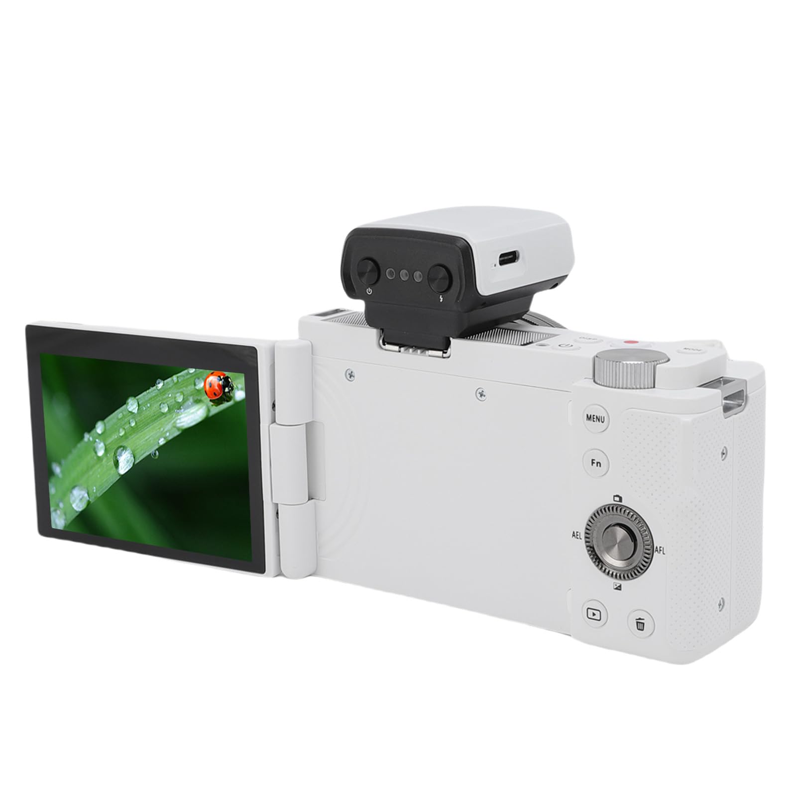 Tbest Kamera 5K WiFi do Vlogów Kompaktowy Mały Aparat z 15-krotnym Zoomem i Balansem Bieli (WHITE)