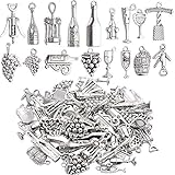 68pcs Tibetan Silver Pendants Wine Bottle Glass Opener Grape Wine Charms Accessories Jewelry Findings for DIY Necklace Bracelet