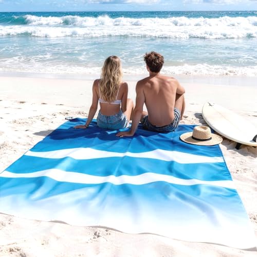 sapsisel Beach Blanket Waterproof Sandproof, Extra Large Beach Mat 79 * 83inch,Outdoor Picnic Blanket with 4 Stakes for Travel Beach Camping Hiking by sapsisel - Image 2