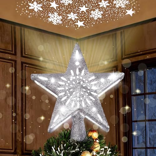 Joiedomi Weihnachtsbaumspitze beleuchtet mit Projektor,...